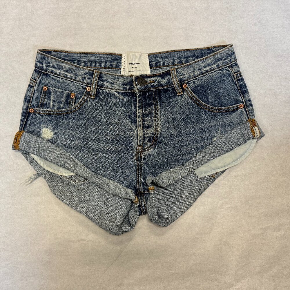 One Teaspoon Bandits Low Rise Denim Jean Shorts